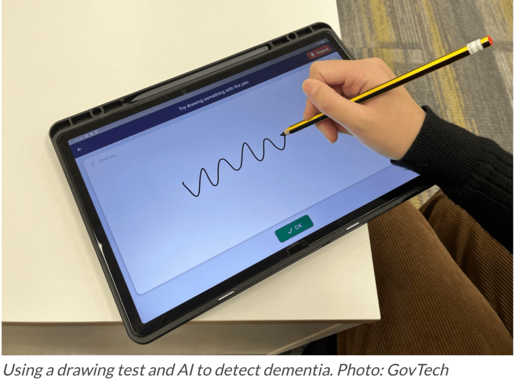 AIを用いた認知症診断の様子