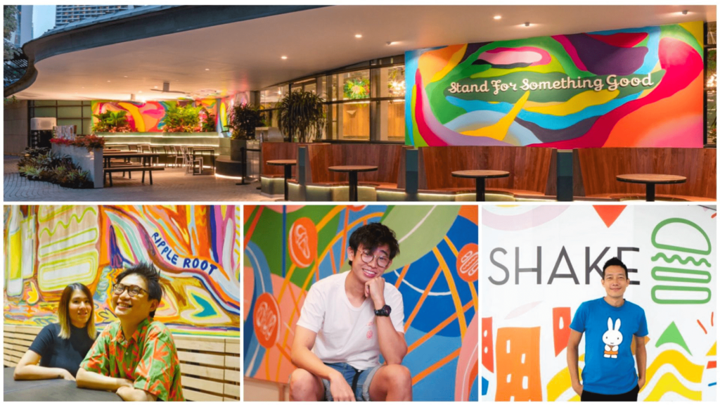 シンガポールデザイナーによるシェイクシャックの店頭デザイン