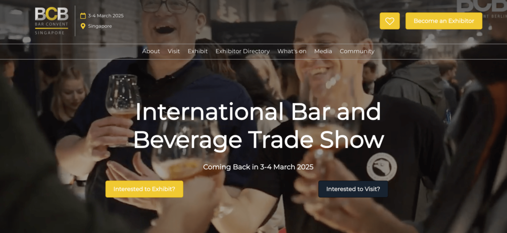 「Bar Convent Singapore」のホームページ