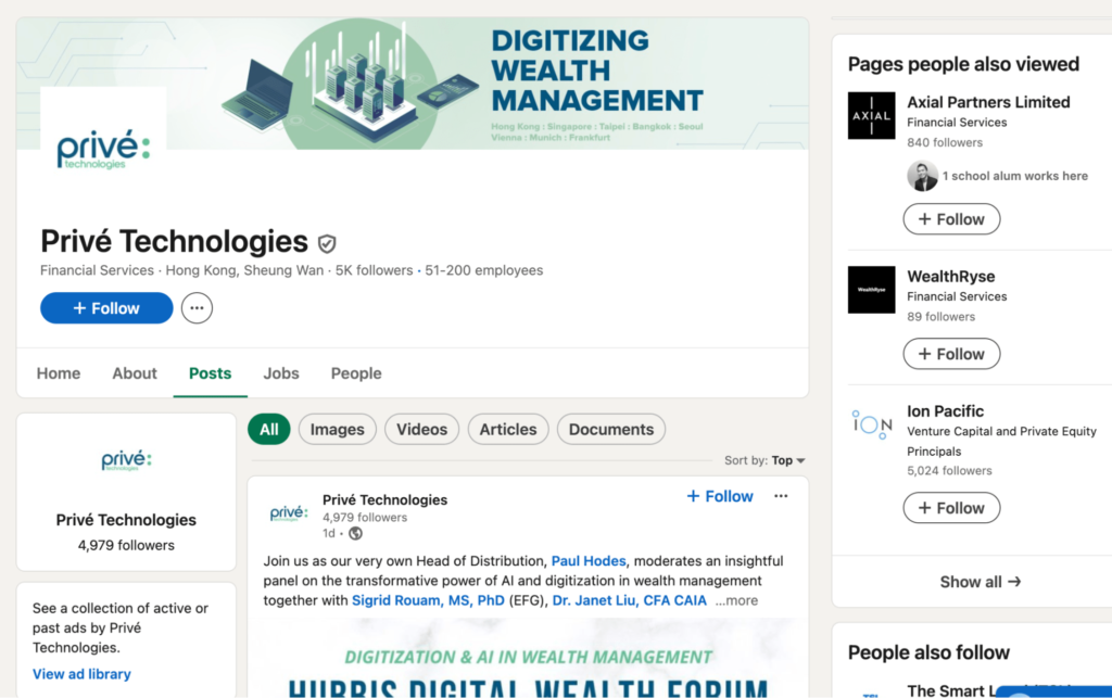 Prive TechnologiesのLInkedIn