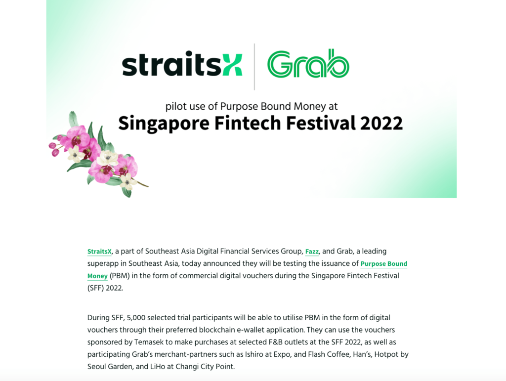 StraitsXとGrabの取り組みに関する記事
