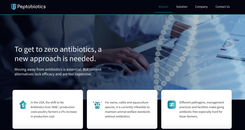 Peptobiotics Webサイト