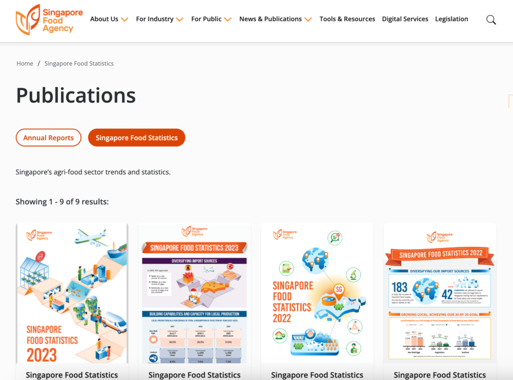 Singapore Food Agency Webサイト