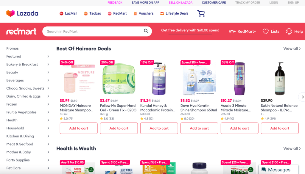 RedMart Webサイト