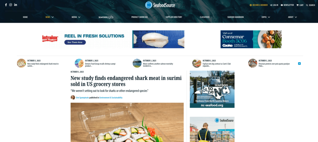 シンガポールの海産物業界の業界メディア